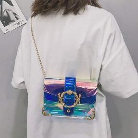 img 3 attached to 🍬 Transparent Candy Color Beach Handbag Jelly Bag for Women - Mini Chain Shoulder Bag, Crossbody Messenger Bag, Purse for Girls...