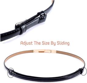 img 2 attached to 👗 Stylish Women's Accessories: Adjustable Waistband Belts with Skinny Leather Design