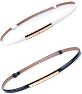 👗 stylish women's accessories: adjustable waistband belts with skinny leather design logo