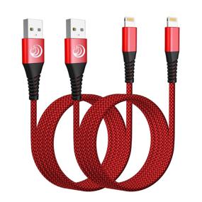 img 4 attached to ⚡️ Fast Charging iPhone Charger 6ft 2Pack by Aioneus - MFi Certified Lightning Cable, Durable Nylon Braided Phone Charger Cord | Compatible with iPhone 13 Pro 12 Pro 11 Pro and more!