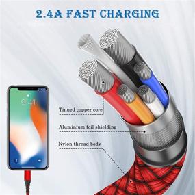 img 2 attached to ⚡️ Fast Charging iPhone Charger 6ft 2Pack by Aioneus - MFi Certified Lightning Cable, Durable Nylon Braided Phone Charger Cord | Compatible with iPhone 13 Pro 12 Pro 11 Pro and more!