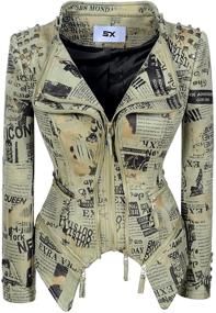 img 4 attached to SX Fashion Studded Perfectly Shaping Women's Clothing and Coats, Jackets & Vests