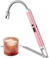 meiruby rechargeable usb lighter - electric lighter for candle, camping, bbq in rose gold - arc lighters logo