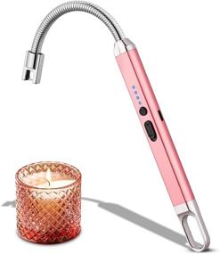 img 4 attached to MEIRUBY Rechargeable USB Lighter - Electric Lighter for Candle, Camping, BBQ in Rose Gold - Arc Lighters