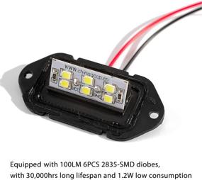 img 1 attached to 🚙 CZC AUTO 12V LED наружное светило для номерного знака - яркий белый, 2 шт. для автомобиля, грузовика, дома на колесах и трейлера