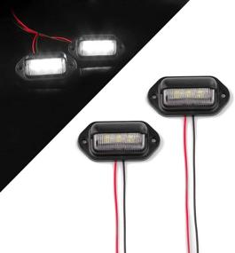 img 3 attached to 🚙 CZC AUTO 12V LED Exterior License Plate Tag Light - Bright White 2 Pack for Car, Truck, RV, and Trailer