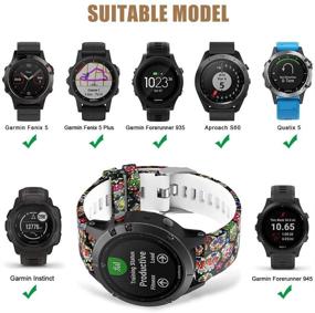 img 3 attached to 🌈 Мягкий силиконовый спортивный ремешок 22 мм быстрой установки для Garmin Fenix 5 - Совместим с Fenix 5 Plus, Fenix 6, Fenix 6 Pro, Instinct, Forerunner 935, 945, Approach S60 Watch