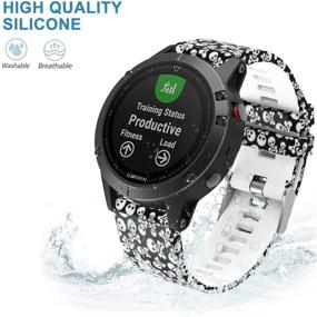 img 1 attached to 🌈 Мягкий силиконовый спортивный ремешок 22 мм быстрой установки для Garmin Fenix 5 - Совместим с Fenix 5 Plus, Fenix 6, Fenix 6 Pro, Instinct, Forerunner 935, 945, Approach S60 Watch