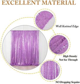 img 1 attached to 💜 Lavender Sequin Wedding Backdrop: 4FTx6FT Lilac Shimmer Sequin Curtains, Beautiful Light Purple Sequin Fabric Photography Background – 0319S