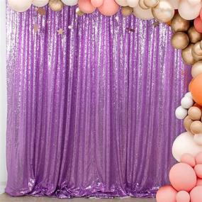 img 3 attached to 💜 Lavender Sequin Wedding Backdrop: 4FTx6FT Lilac Shimmer Sequin Curtains, Beautiful Light Purple Sequin Fabric Photography Background – 0319S