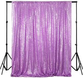 img 4 attached to 💜 Lavender Sequin Wedding Backdrop: 4FTx6FT Lilac Shimmer Sequin Curtains, Beautiful Light Purple Sequin Fabric Photography Background – 0319S