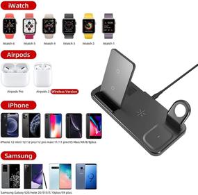 img 1 attached to 🔋 Coobetter 4 in 1 Wireless Charger: Ultimate Charging Station for iPhone 12/11/SE/AirPods Pro/Watch (Black)