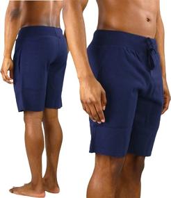 img 2 attached to ToBeInStyle Men's Drawstring Solid Fleece Shorts for Sleep & Lounge - Comfortable Men's Loungewear