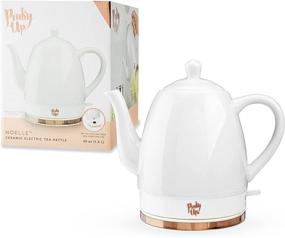 img 4 attached to Noelle Ceramic Electric Tea Kettle, Grey & Rose Gold, Gooseneck Spout, Cordless Design - 1.5 L