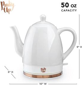 img 3 attached to Noelle Ceramic Electric Tea Kettle, Grey & Rose Gold, Gooseneck Spout, Cordless Design - 1.5 L