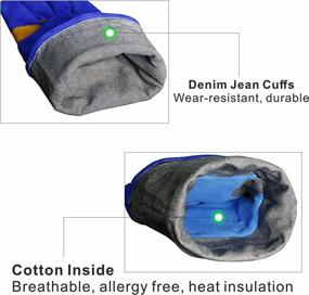 img 1 attached to 🔥 Durable Stitching Fireplace Gloves with 14In Length - Blue/Yellow