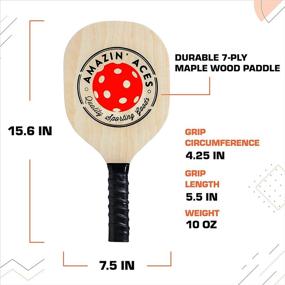 img 3 attached to 🏓 Amazin' Aces Pickleball Wood 4-Paddle Set: Premium Quality Set with 4 Wood Pickleball Paddles, 4 Pickleballs, Mesh Carry Bag, and Quality Box