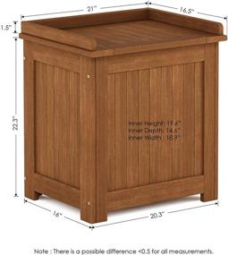 img 3 attached to 📦 Furinno FG19749 Tioman Natural Hardwood Outdoor Storage Box
