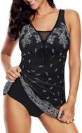 👙 black and white women's clothing: swimsuit swimdress - athletic swimwear for swimsuits & cover ups logo