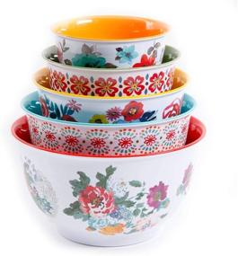 img 2 attached to 🌸 The Pioneer Woman Country Garden 10-Piece Nesting Mixing Bowl Set: Vibrant Patterns for Effortless Mixing!