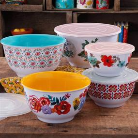 img 1 attached to 🌸 The Pioneer Woman Country Garden 10-Piece Nesting Mixing Bowl Set: Vibrant Patterns for Effortless Mixing!