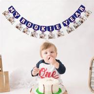 🎉 baseball 1st birthday monthly photo banner: ideal decoration for a sports-themed first year celebration логотип