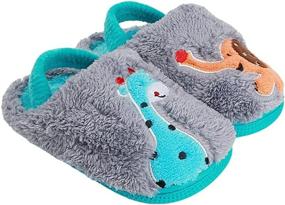 img 4 attached to Mikitutu Toddler Animal Slippers Winter Boys' Shoes - Slippers