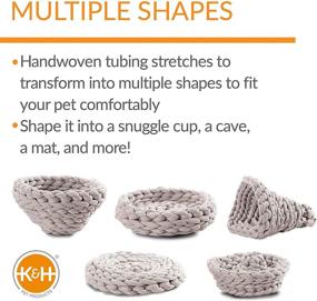 img 3 attached to 🐱 Versatile and Cozy: K&amp;H Pet Products Shapeable Knitted Cat Bed - Transformable for Round, Tunnel, or Cave Comfort