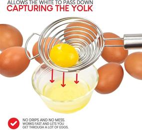 img 2 attached to 🥚 No Mess Egg Separator Tool: Long Handled Stainless Steel Egg White Extractor - By Exultimate