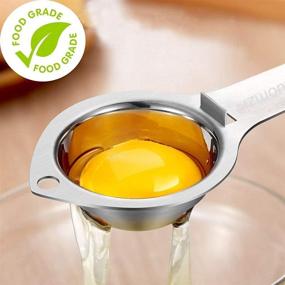 img 2 attached to 🥚 Food Grade Stainless Steel Egg Separator - Yolk and White Filter - Kitchen Gadget for Cooking and Baking - Egg Extractor Tool