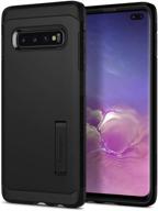 spigen tough armor samsung galaxy s10 plus case (2019) - black: durability & style combined logo