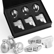 🥃 whiskey stones gift set for men - 6 stainless steel ice cubes - reusable bourbon whisky chilling cubes - perfect funny gifts for husband, boyfriend, christmas logo