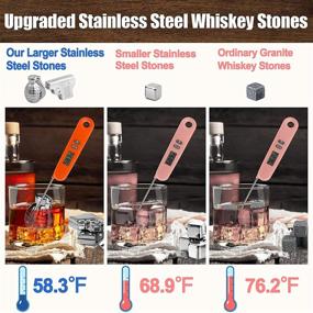 img 1 attached to 🥃 Whiskey Stones Gift Set for Men - 6 Stainless Steel Ice Cubes - Reusable Bourbon Whisky Chilling Cubes - Perfect Funny Gifts for Husband, Boyfriend, Christmas