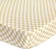 🛏️ abstract fitted crib sheets for portable crib – soft 100% jersey cotton – 24” x 38” – boys and girls mini mattress cover – beige checkered design logo