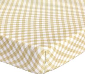 img 4 attached to 🛏️ Abstract Fitted Crib Sheets for Portable Crib – Soft 100% Jersey Cotton – 24” x 38” – Boys and Girls Mini Mattress Cover – Beige Checkered Design