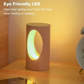 img 3 attached to 🌟 DHTS LED Desk Lamp - Handmade Wooden Bedside Night Light with Dimmable LED Lighting - Creative Home Decor Table Lamp with a Romantic and Funny Touch - Perfect Birthday Gift for Home and Bedroom