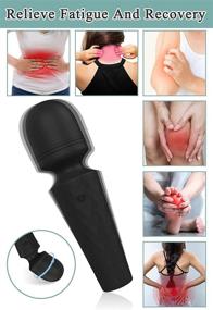 img 2 attached to Silent &amp; Rechargeable Mini Personal Massager for Women - Waterproof Wand Massager with 10 Speeds, Travel Bag Included - Ideal for Tension Relief, Muscle Aches, Back Pain