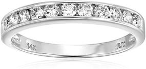 img 4 attached to 💍 Exquisite Vir Jewels Wedding Band: 1/2 cttw Classic Diamond Band in 14K White Gold with Channel Set