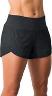 🩳 women's lightweight running wod volleyball shorts with workout mesh liner and zip pocket - tough mode apparel logo