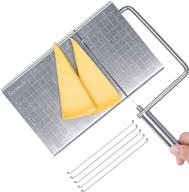 🧀 accurate size scale stainless steel cheese slicer wire with 5 replaceable wires logo