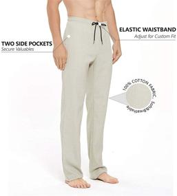 img 3 attached to 👖 Inseam Cotton Sleepwear Bottoms for Men - Idtswch Men's Clothing in Sleep & Lounge