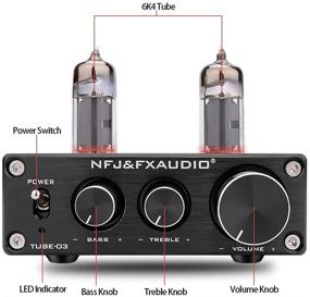 img 3 attached to 🎛️ Усилитель FX AUDIO Tube 03 Hi-Fi с вакуумными лампами, мини-домашний стерео предусилитель с контролем баса и высоких для домашнего кинотеатра - Черный (с адаптером питания 12V и RCA кабелем)