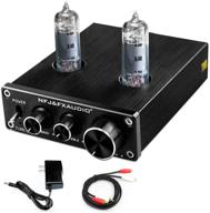 🎛️ fx audio tube 03 hi-fi vacuum tube preamplifier mini home audio stereo preamp with bass & treble control for home theater audio - black (with 12v power adapter & rca cable) logo