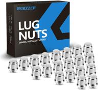 🔧 sizzer m12x1.5 wheel lug nuts - 1.38” long, 3/4" hex bulge acorn, aftermarket lug nut set of 20 with chrome finish, 12mmx1.5 size logo