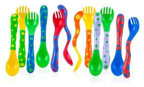 img 4 attached to 🍴 Nuby Spoons and Forks: 4 Count Set with Color Variations for Optimal Feeding Experience