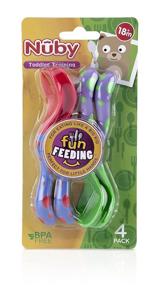 img 3 attached to 🍴 Nuby Spoons and Forks: 4 Count Set with Color Variations for Optimal Feeding Experience