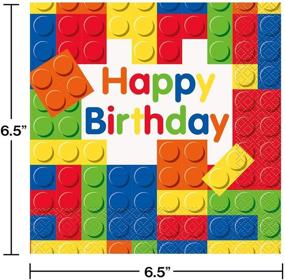 img 1 attached to Vibrant Building Blocks Birthday Party Plates and Napkins (Serves 16)
