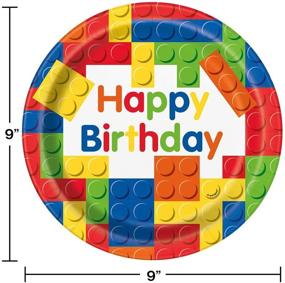 img 2 attached to Vibrant Building Blocks Birthday Party Plates and Napkins (Serves 16)