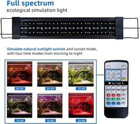 img 4 attached to Enhance Your Aquarium with Full-Spectrum RGB Fish Tank Light: 24-Hour Sunrise and Sunset Ecosystem, Remote Timing, 19.5W Power, Suitable for 19’-31’’ Aquariums and Reptile Plants