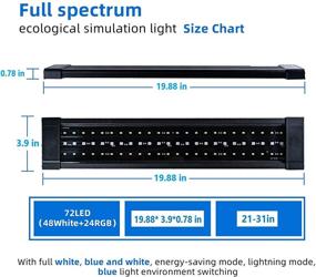 img 1 attached to Enhance Your Aquarium with Full-Spectrum RGB Fish Tank Light: 24-Hour Sunrise and Sunset Ecosystem, Remote Timing, 19.5W Power, Suitable for 19’-31’’ Aquariums and Reptile Plants